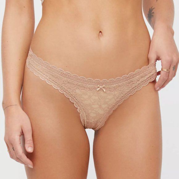 Free People Lace Thong Panties Nude NEW SEALED PKG - Picture 4 of 5